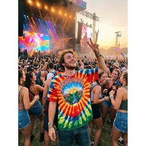 Grateful Dead Tie Dye Shirt XL Sunburst Landscape Steal Your Face Graphic Tee